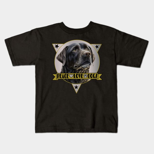 Black Labrador Retriever Kids T-Shirt by AtkissonDesign